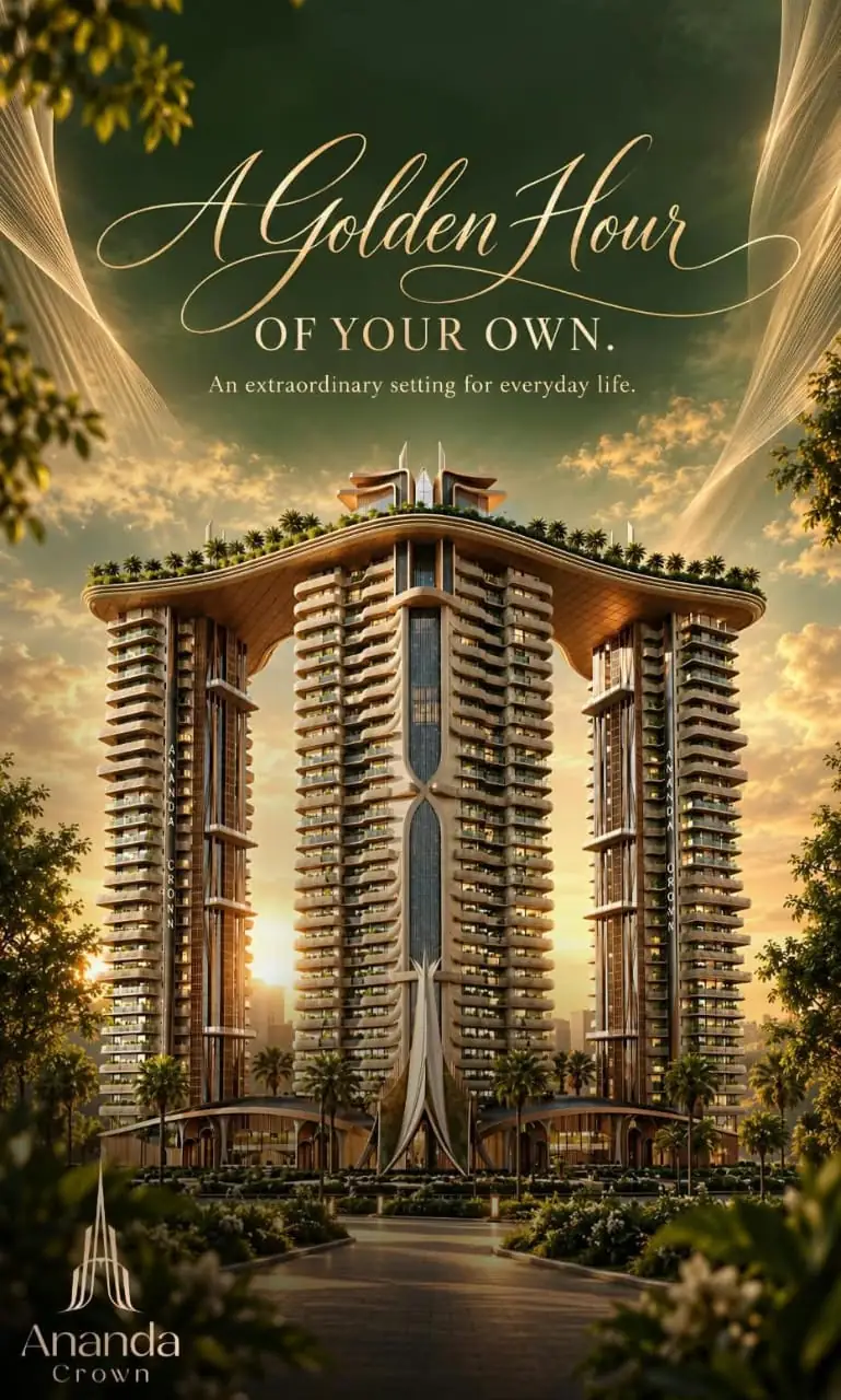 Artist's impression of the Ananda Crown towers at sunset